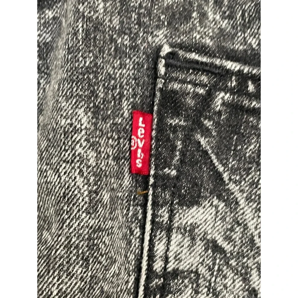 Levi's 501 CT Acid Wash Jeans 40x32 Black Button Fly Grunge Tapered